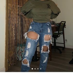 New high rise blue mom jeans